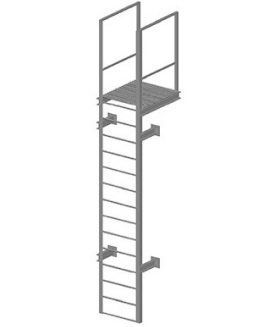 Металлическая лестница пожарная без ограждений