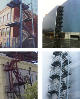 Эвакуационная многомаршевая пожарная лестница