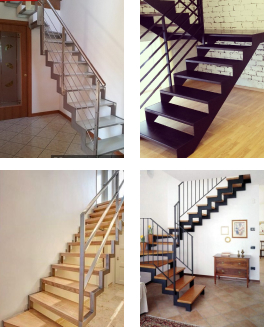 Внутренняя лестница на 2 косоурах